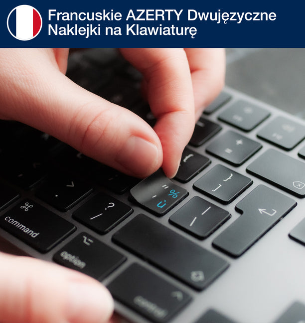 Francuskie dwujęzyczne naklejki na klawiaturę