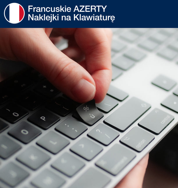 Francuskie naklejki na klawiaturę (układ AZERTY)