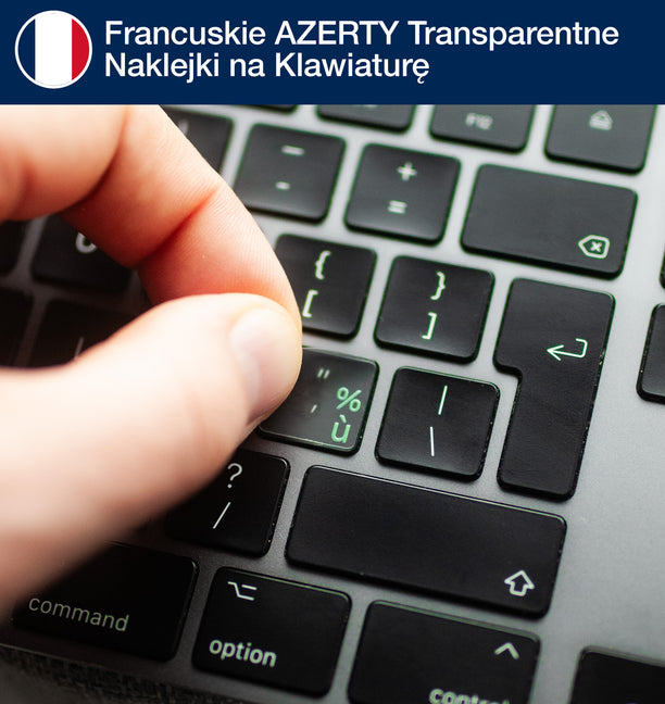 Francuskie transparentne naklejki na klawiaturę