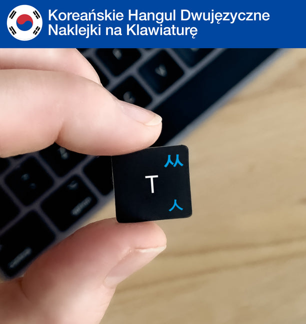 Koreańskie Hangul dwujęzyczne naklejki na klawiaturę