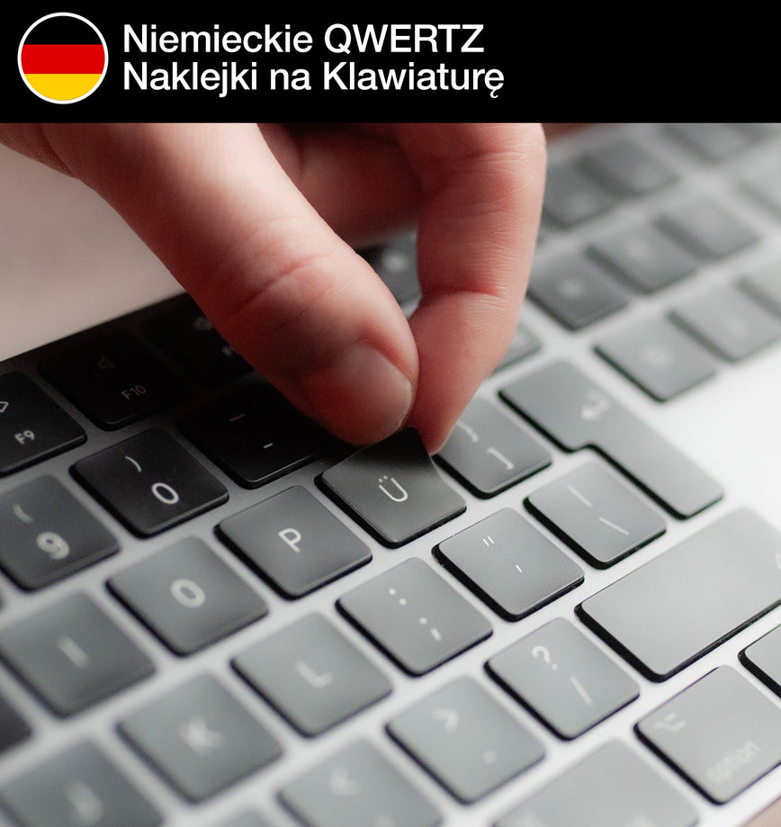 Niemieckie naklejki na klawiaturę (układ QWERTZ)