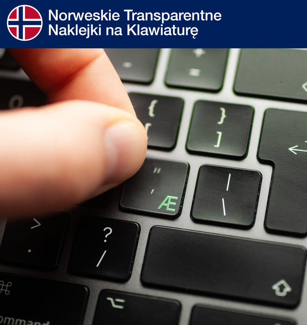 Norweskie transparentne naklejki na klawiaturę