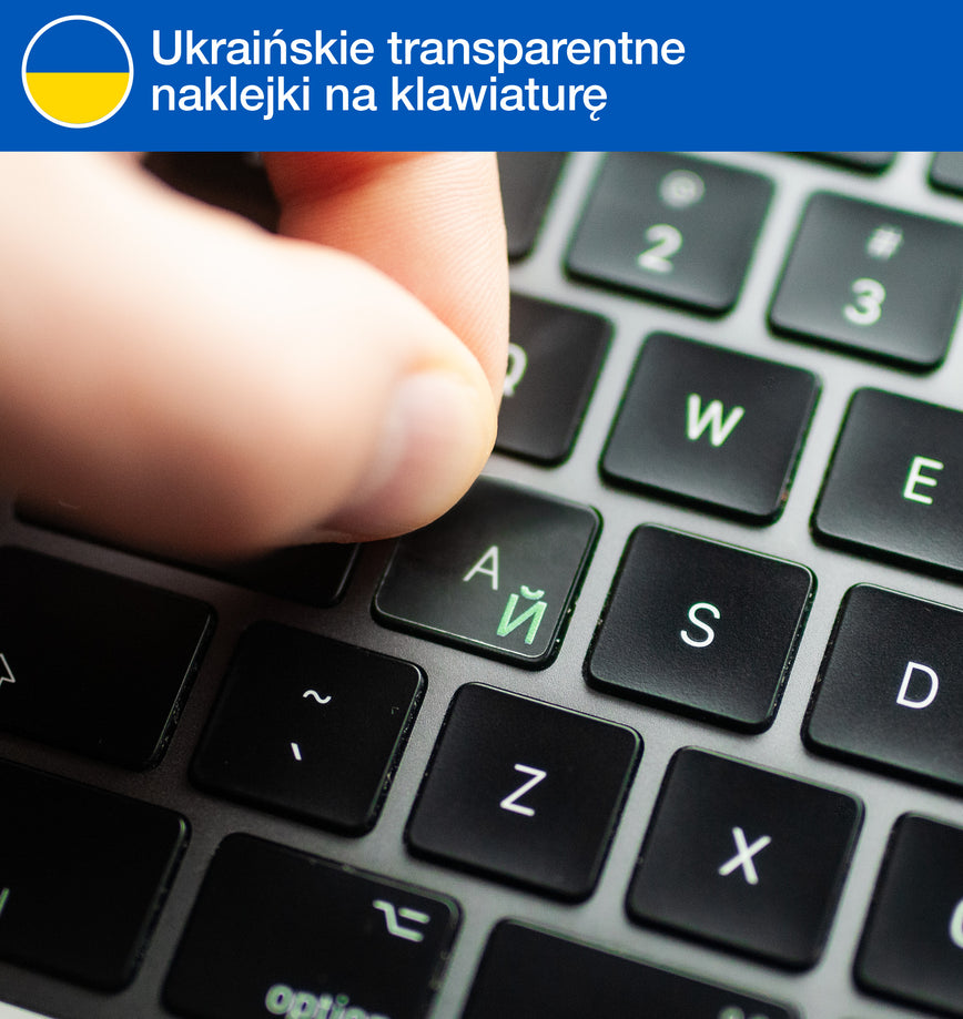 Ukraińskie transparentne naklejki na klawiaturę