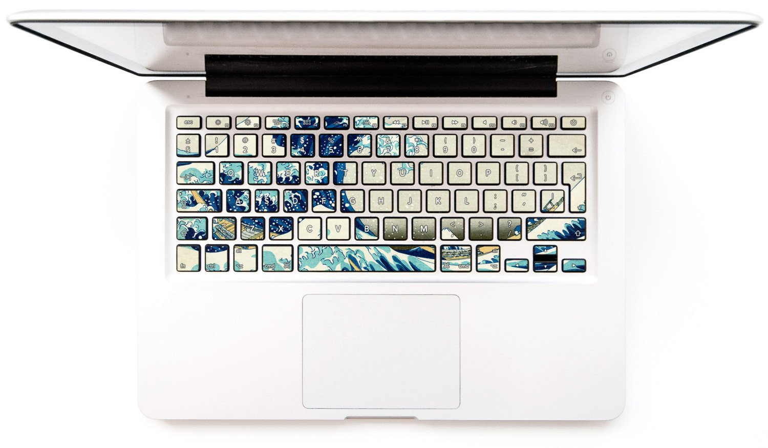 Wielka fala w Kanagawie naklejki na klawiaturę MacBooka