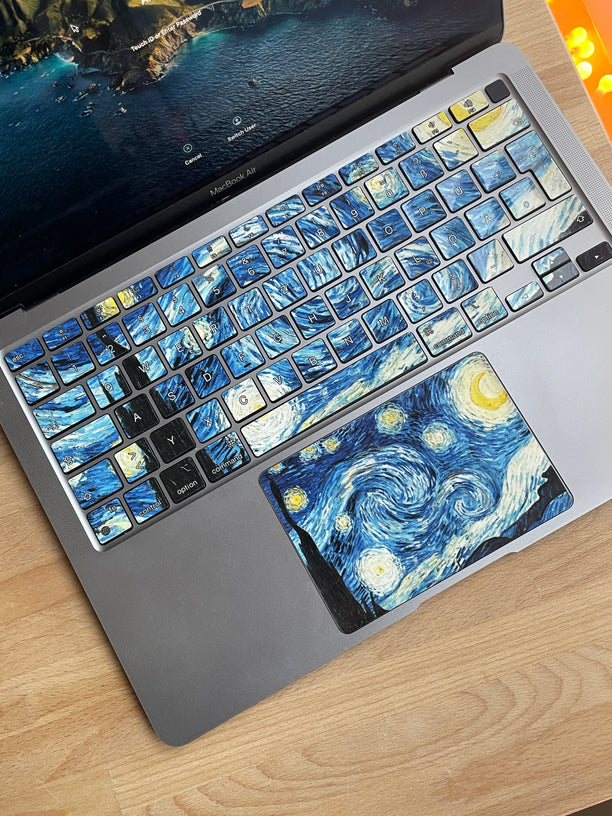 Van Gogh Gwieździsta Noc Naklejka na Gładzik MacBooka