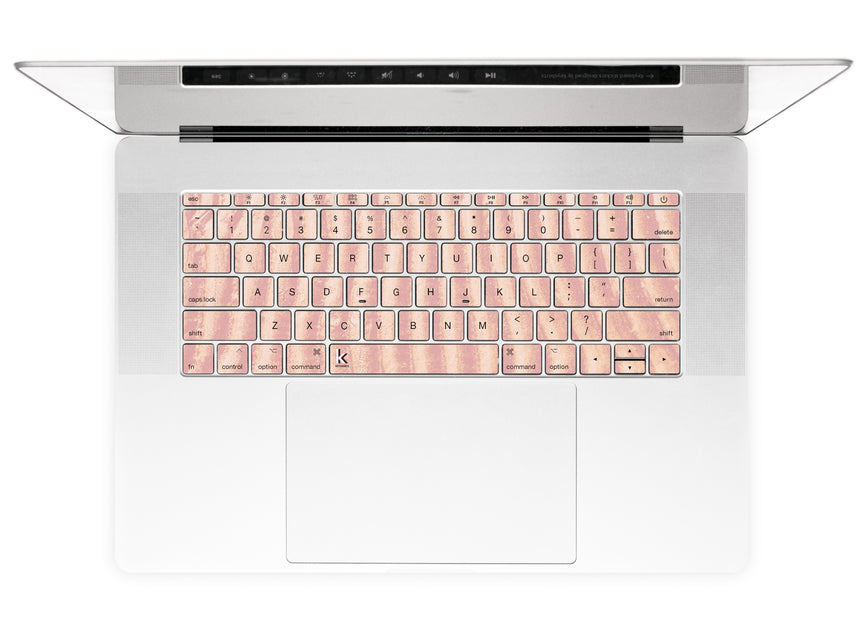 Różowo-piaskowe naklejki na klawiaturę MacBooka