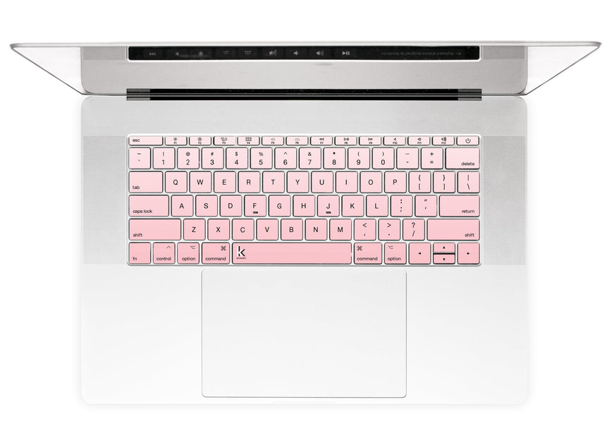 Różowo białe naklejki na klawiaturę MacBooka
