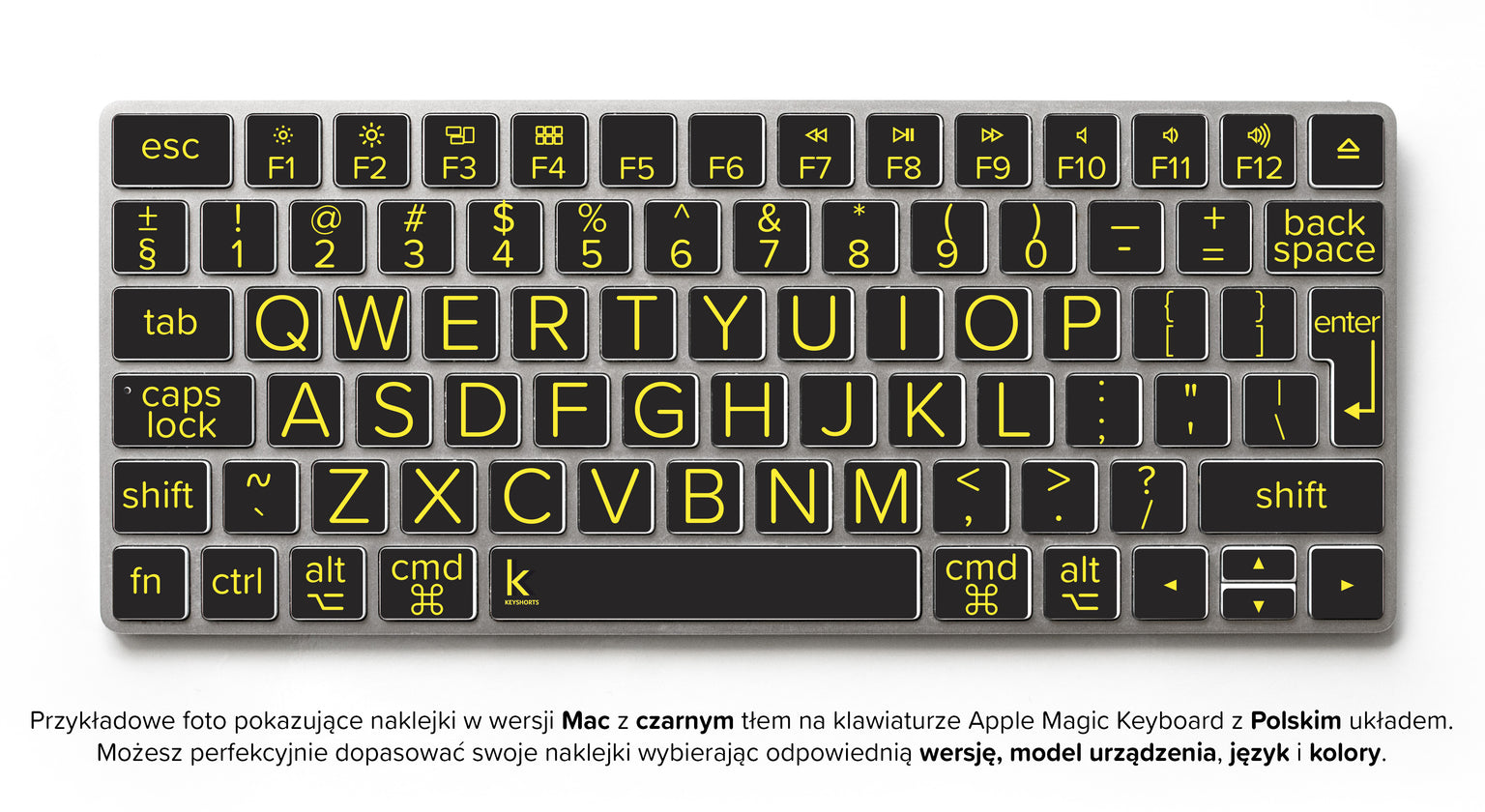 Naklejka na klawiaturę z dużymi literami Mac