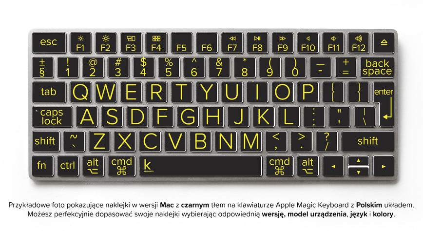 Naklejka na klawiaturę z dużymi literami Mac