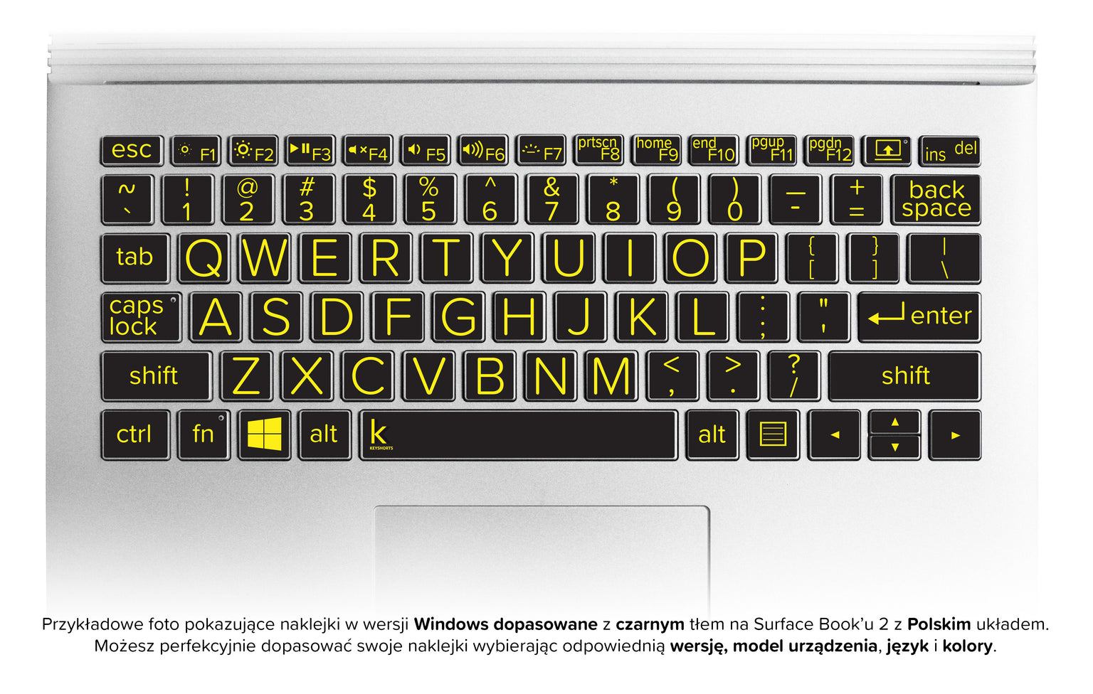 Naklejka na klawiaturę z dużymi literami Windows dopasowane